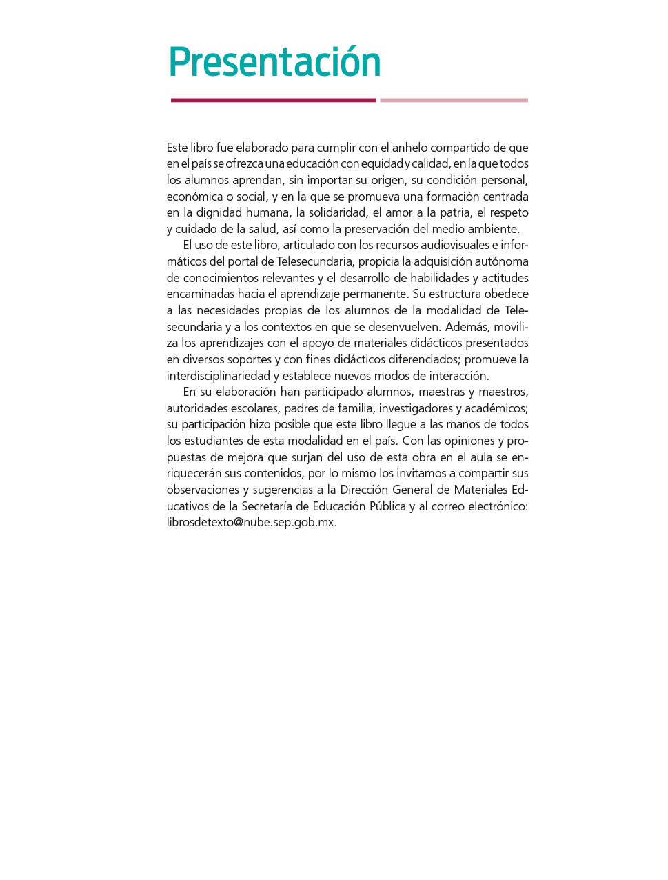 Geografía Libro de Telesecundaria Grado 1° .: Comisión Nacional de Libros  de Texto Gratuitos :.