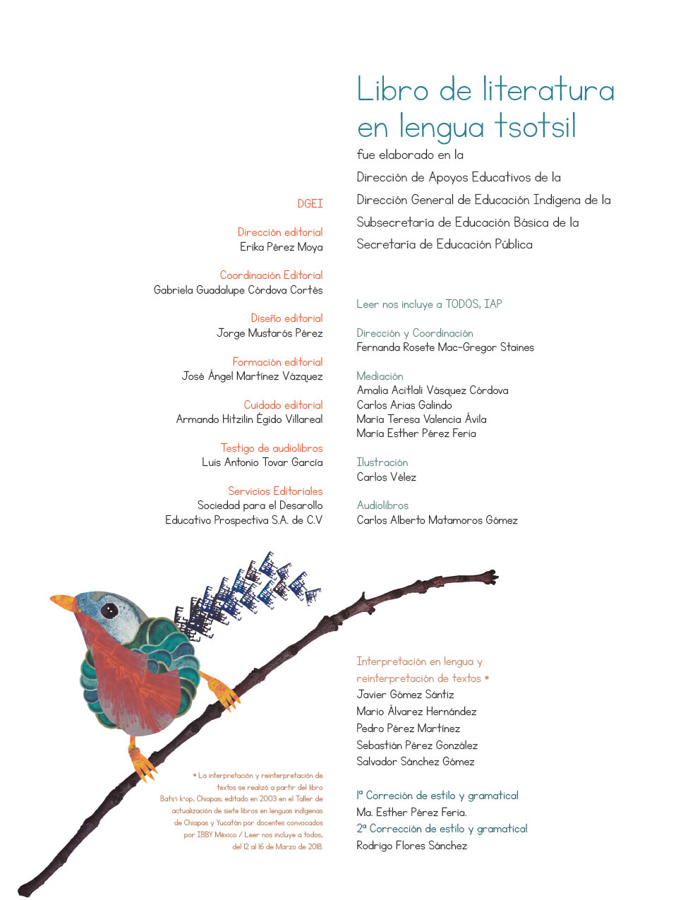 Bats'i k'op. Libro de literatura en lengua tsotsil. Chiapas. Primera  reimpresión, 2020 .: Comisión Nacional de Libros de Texto Gratuitos :.